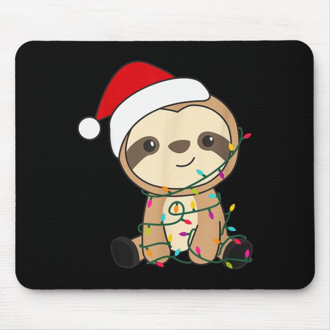 Sloth Merry Christmas Winter Sloths Christmas  Mouse Pad (Front)