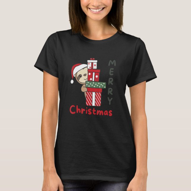 Sloth Merry Christmas Winter Sloths Christmas T-Shirt (Front)