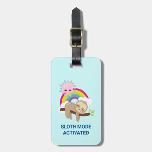 Sloth Mode Activated Funny Illustration Luggage Tag