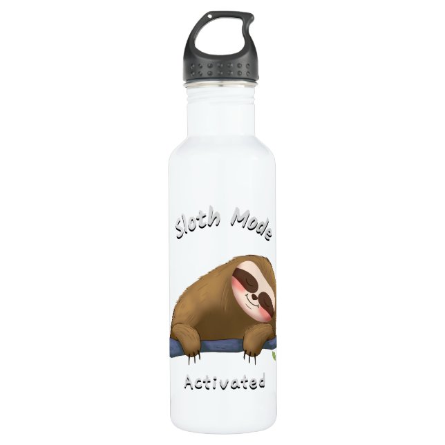 sloth mode activated sleep nap 710 ml water bottle (Front)