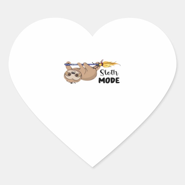Sloth Mode Classic T-Shirt Heart Sticker (Front)