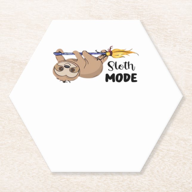 Sloth Mode Classic T-Shirt Paper Coaster (Front)