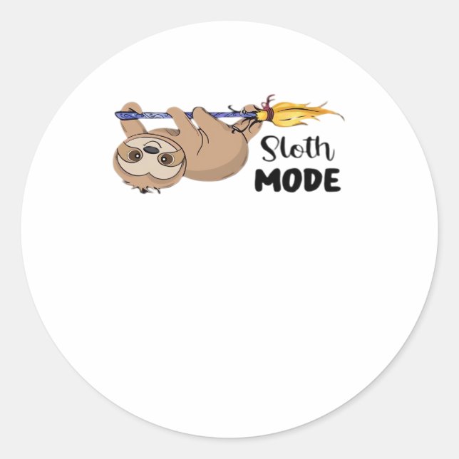 Sloth Mode Classic T-Shirt Round Sticker (Front)