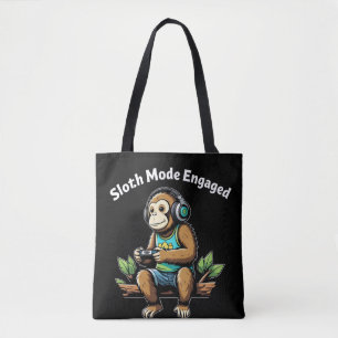 Sloth Mode Engadged Lazy Funny Chill Vibes Tote Bag