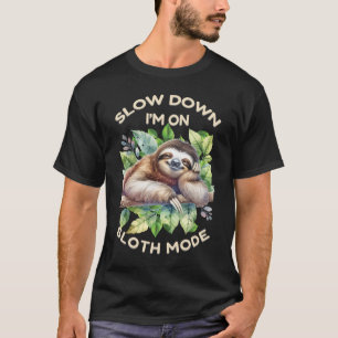 Sloth Mode Men Black T-Shirt