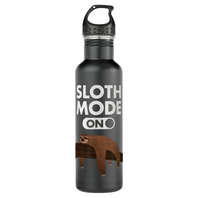 Sloth Mode On Sleeping Sloth Illustration 710 Ml Water Bottle (Front)