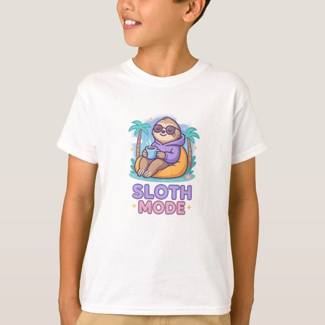 Sloth Mode Relaxed Shirt Cute Sloth Tee (Front)