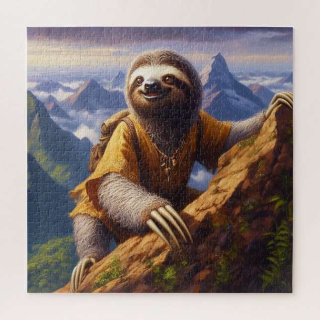Sloth Mountain Climbing Jigsaw Puzzle (Vertical)