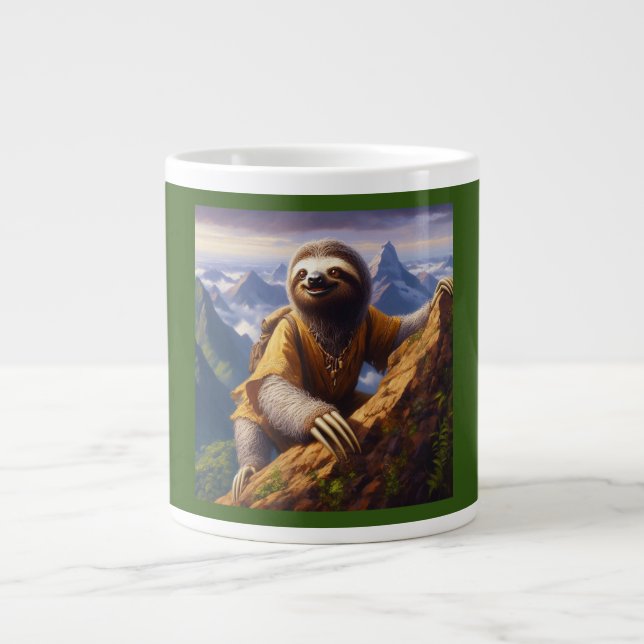 Sloth Mountain Climbing Large Coffee Mug (Front)