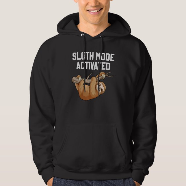 Sloth Move Activated Sloth Pun  Lazy Sloth Animal Hoodie (Front)