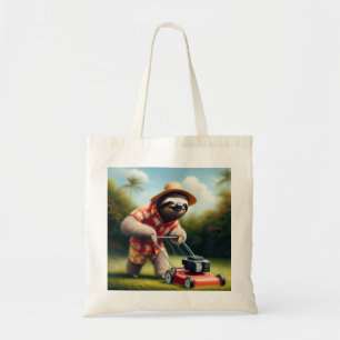 Sloth Mowing Lawn Tote Bag