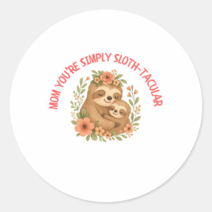 Sloth Mum Mother's Day Classic Round Sticker