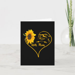 Sloth Mum With Sunflower Heart Mother's Day Card