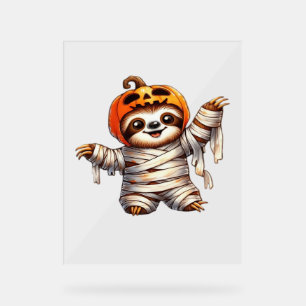 Sloth Mummy Halloween Classic T-Shirt Acrylic Sign
