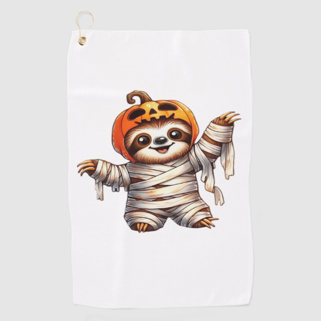 Sloth Mummy Halloween Classic T-Shirt Golf Towel (Front)