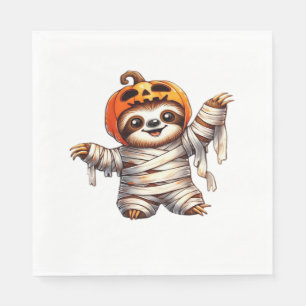 Sloth Mummy Halloween Classic T-Shirt Napkin