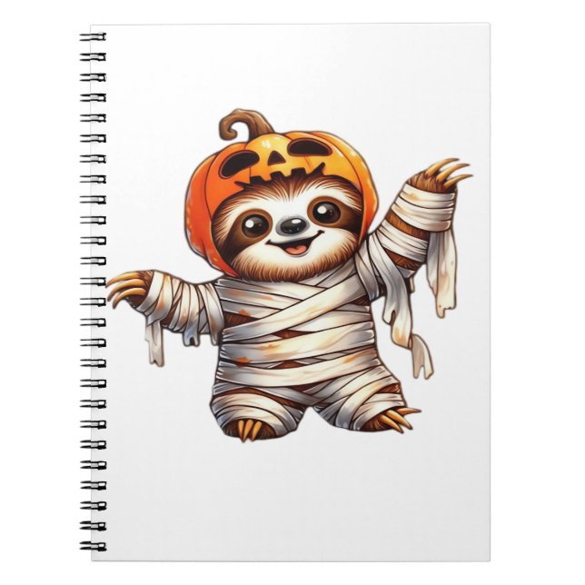 Sloth Mummy Halloween Classic T-Shirt Notebook (Front)