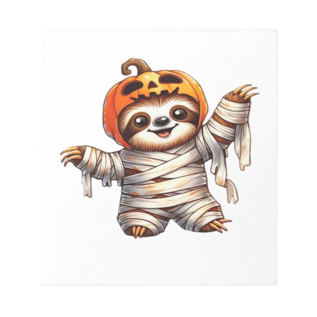 Sloth Mummy Halloween Classic T-Shirt Notepad (Front)