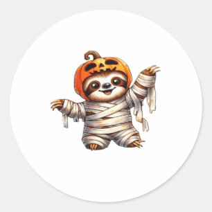 Sloth Mummy Halloween Classic T-Shirt Round Sticker