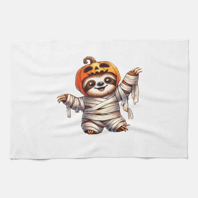 Sloth Mummy Halloween Classic T-Shirt Tea Towel (Horizontal)