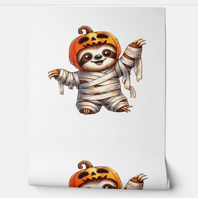 Sloth Mummy Halloween Classic T-Shirt Wallpaper (Unrolling)