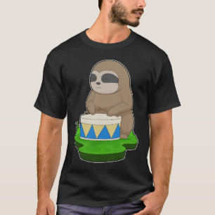 Sloth Musician Drum Music T-Shirt