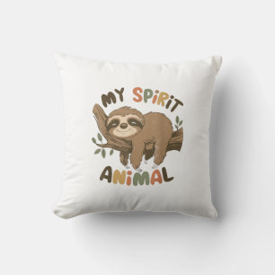 Sloth My Spirit Animal Graphic Funny Sloth Funny S Cushion