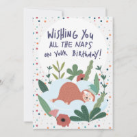 Sloth Nap Lazy Birthday - Polka Theme