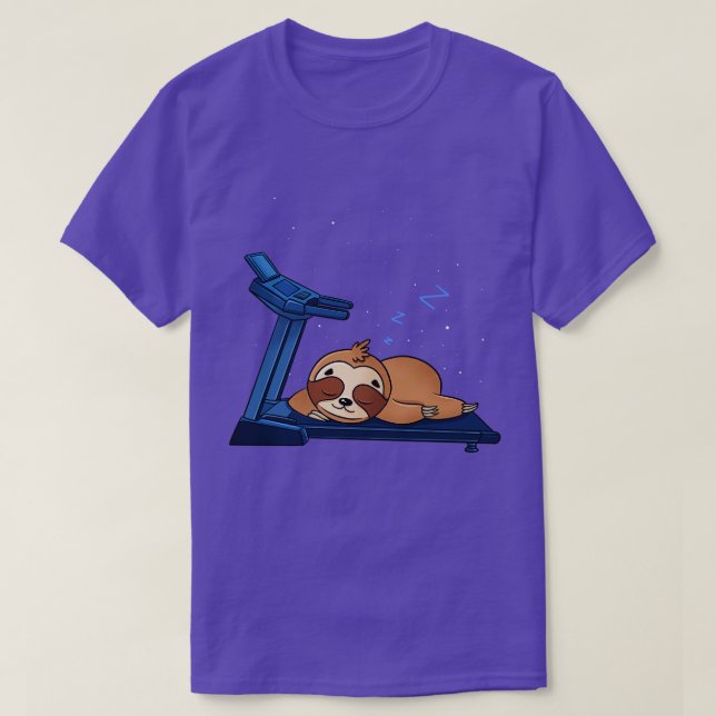 Sloth Napping On A Treadmill T-Shirt (Design Front)