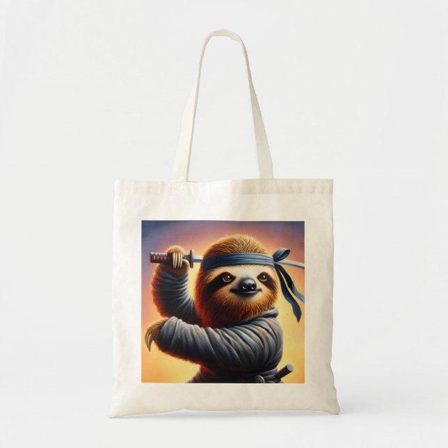 Sloth Ninja Tote Bag (Front)