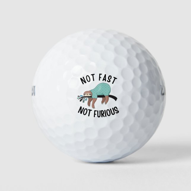 Sloth Not Fast Not Furious Golf Balls (Front)