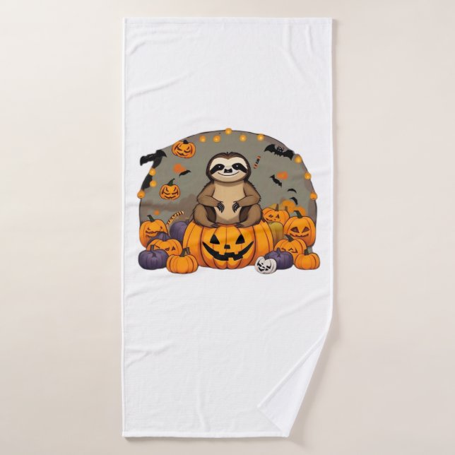 Sloth-o-ween Classic T-Shirt Bath Towel (Bath Towel)