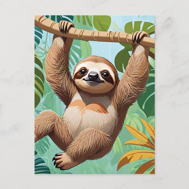 Sloth on a Tree  Postcard (Front)