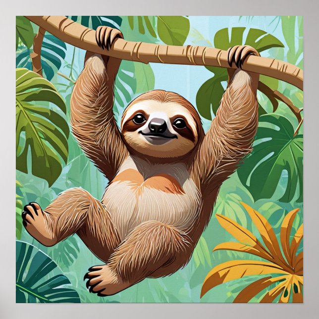Sloth on a Tree  Poster (Front)