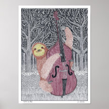 Sloth on Bass Poster