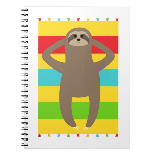 Sloth On The Beach Notebook (Front)