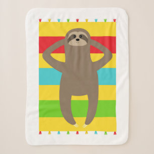 Sloth On The Beach Sherpa Blanket