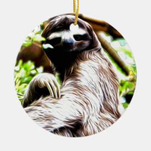 Sloth Painting Ceramic Ornament