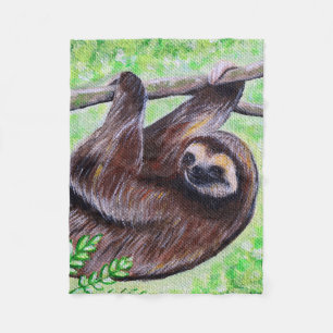Sloth Painting Fleece Blanket