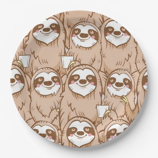 Sloth Paper Plate (Front)