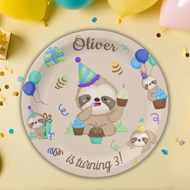 Sloth Party Paper Plates (Creator Uploaded)