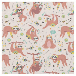 Sloth Pattern Fabric