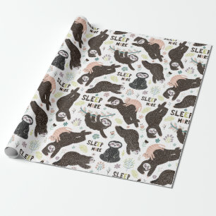 Sloth Pattern Wrapping Paper