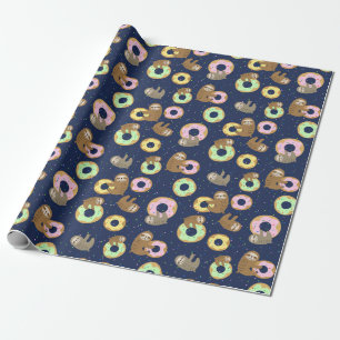 Sloth Pattern Wrapping Paper