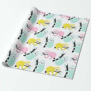 Sloth Pattern Wrapping Paper