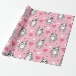 Sloth Pattern Wrapping Paper