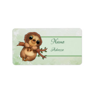 sloth personalized  label