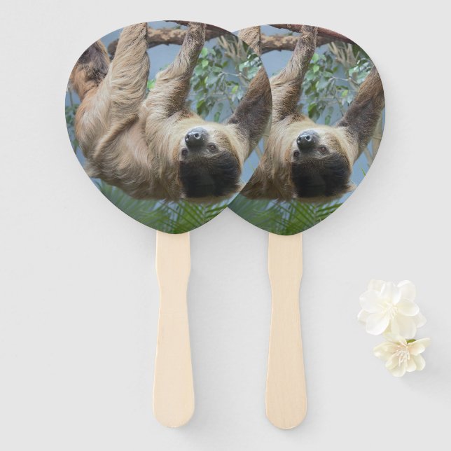 Sloth Photo Hand Fan (Front and Back)