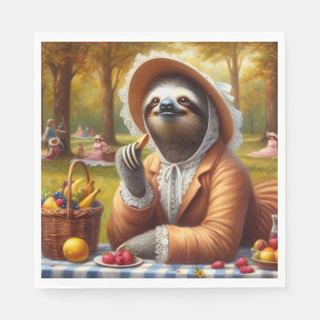 Sloth Picnic Napkin (Front)