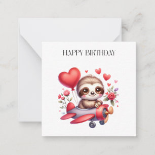 Sloth Pilot Birthday Card